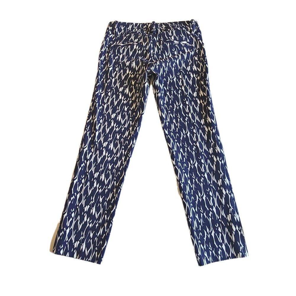 Lilly Pulitzer Cropped Pants Sz 2 Navy White Coastal Fish Print Preppy Resort - Picture 8 of 12